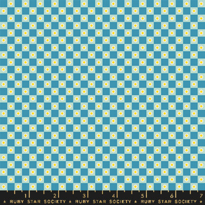 Animal Animal Flower Check in Vintage Blue RS-5169-15