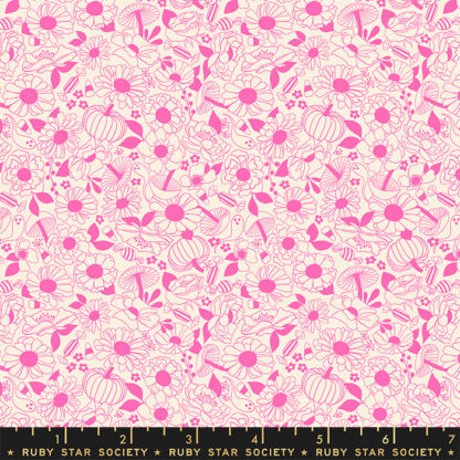Tiny Frights Halloween Floral in Neon Pink RS-5117-13